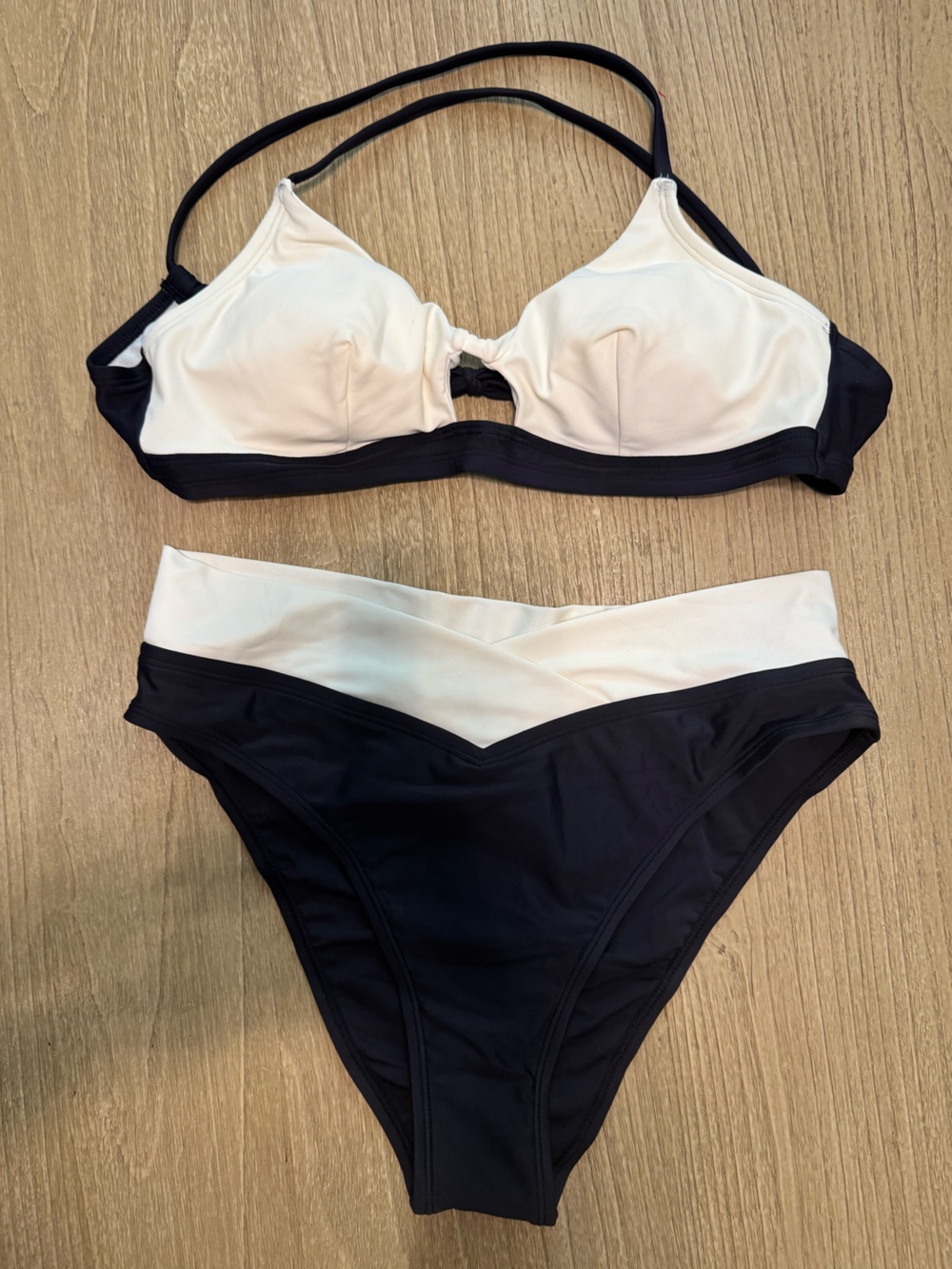 Cupshe Black and White Two-Piece Bikini Set NWOT